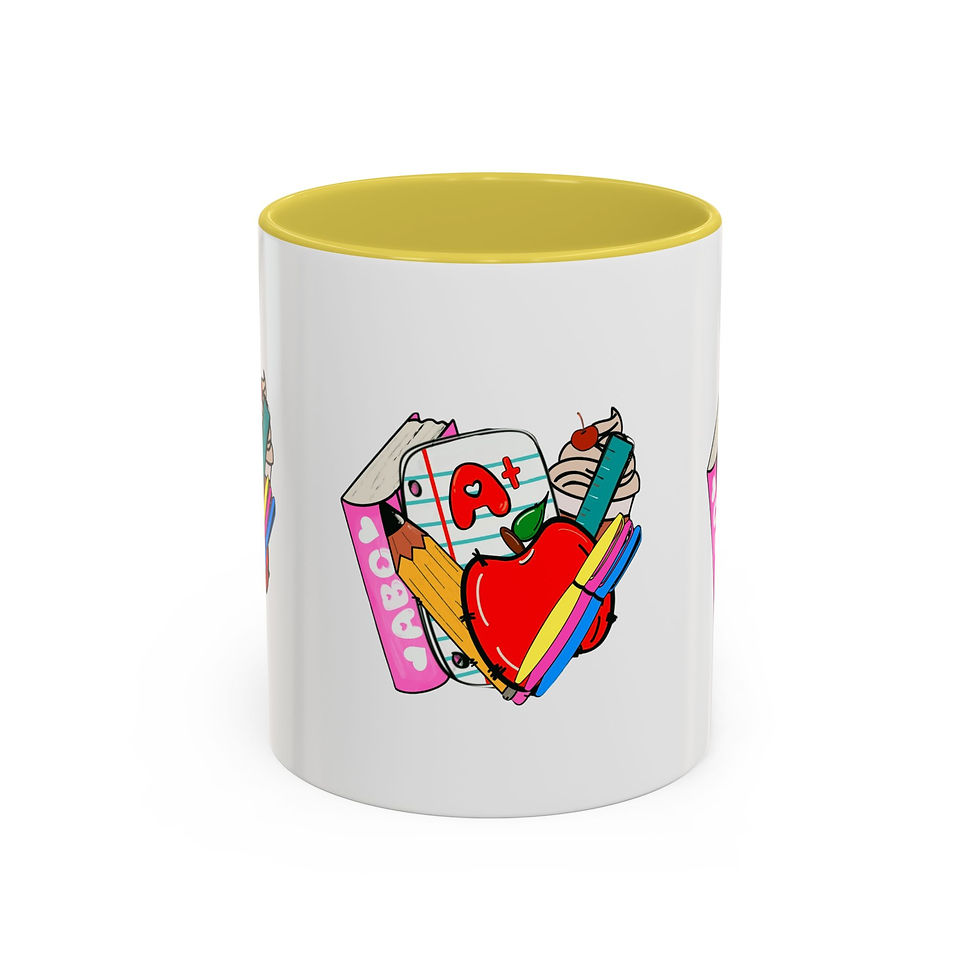 Thumbnail: Teacher Appreciation Heart Mug — Colorful School Supplies Coffee Cup (11oz/15oz)