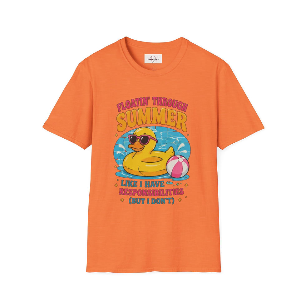 Thumbnail: Floatin' Through Summer T-Shirt — Funny Rubber Duck Pool Tee