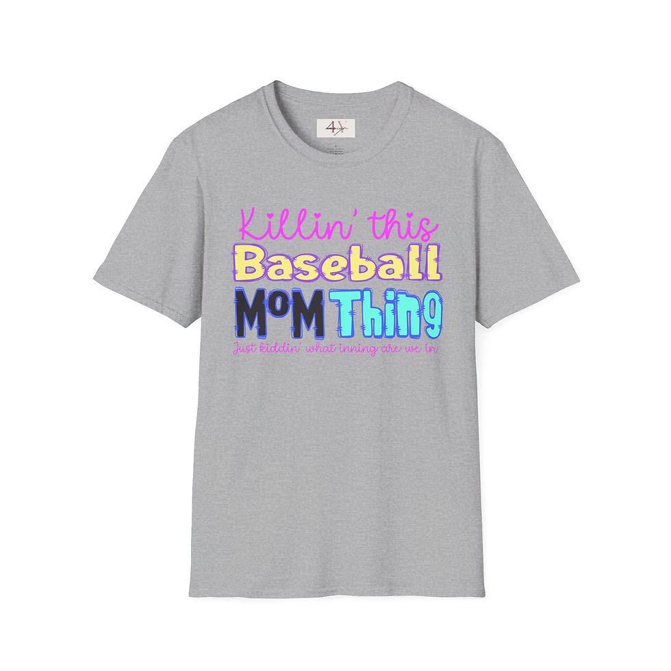 Thumbnail: Baseball Mom T-Shirt — "Killin' This Baseball Mom Thing" Colorful Graphic