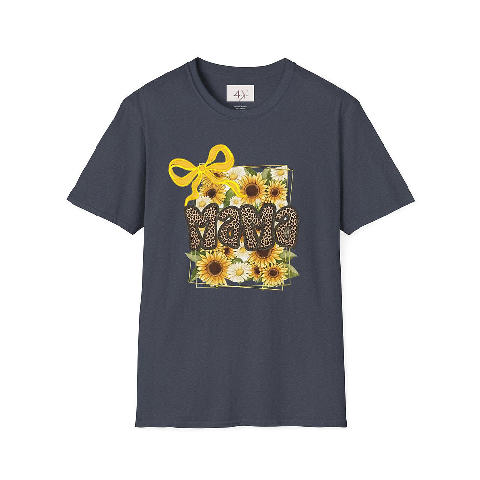 Thumbnail: Mama Sunflower T-Shirt — Floral "Mama" Design with Sunflowers & Yellow Bow