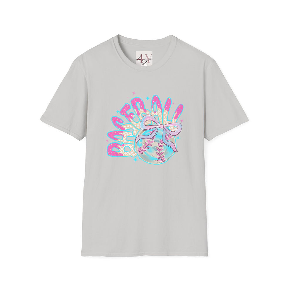 Thumbnail: Baseball Ribbon T-Shirt — Pastel 'Dancer!' Sports Graphic Tee