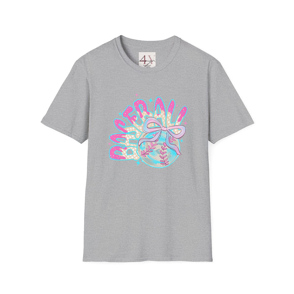 Thumbnail: Baseball Ribbon T-Shirt — Pastel 'Dancer!' Sports Graphic Tee
