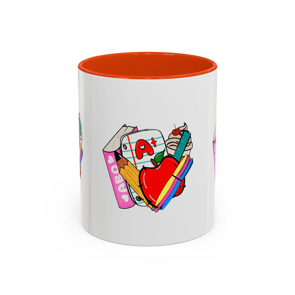 Thumbnail: Teacher Appreciation Heart Mug — Colorful School Supplies Coffee Cup (11oz/15oz)