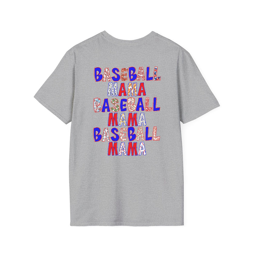 Thumbnail: T-Shirt  'Baseball Mama' Colorful Patterned Graphic Tee