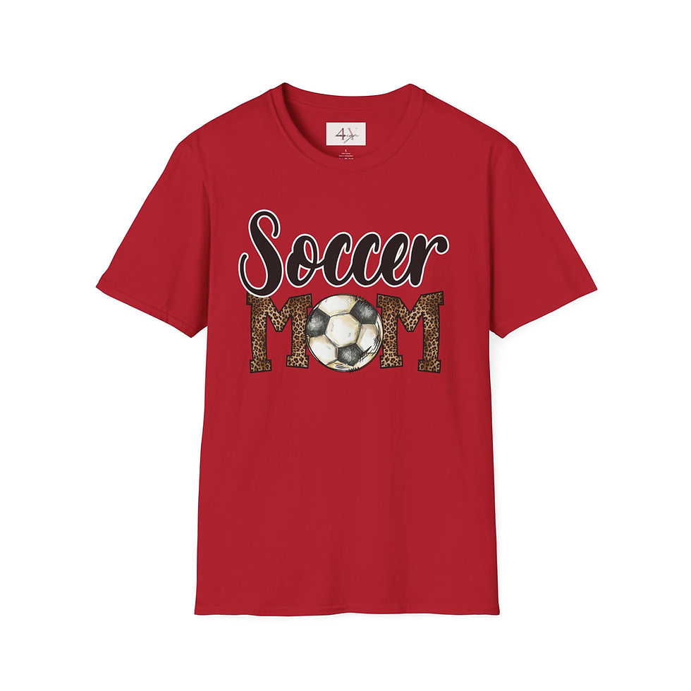 Thumbnail: Soccer Mom T-Shirt – Leopard Print MOM with Soccer Ball Graphic