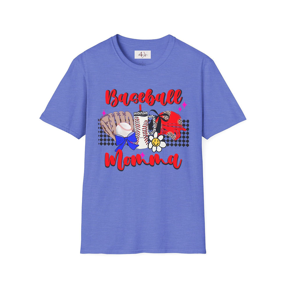 Thumbnail: Baseball Momma T-Shirt – Cute Baseball Helmet & Glove Graphic