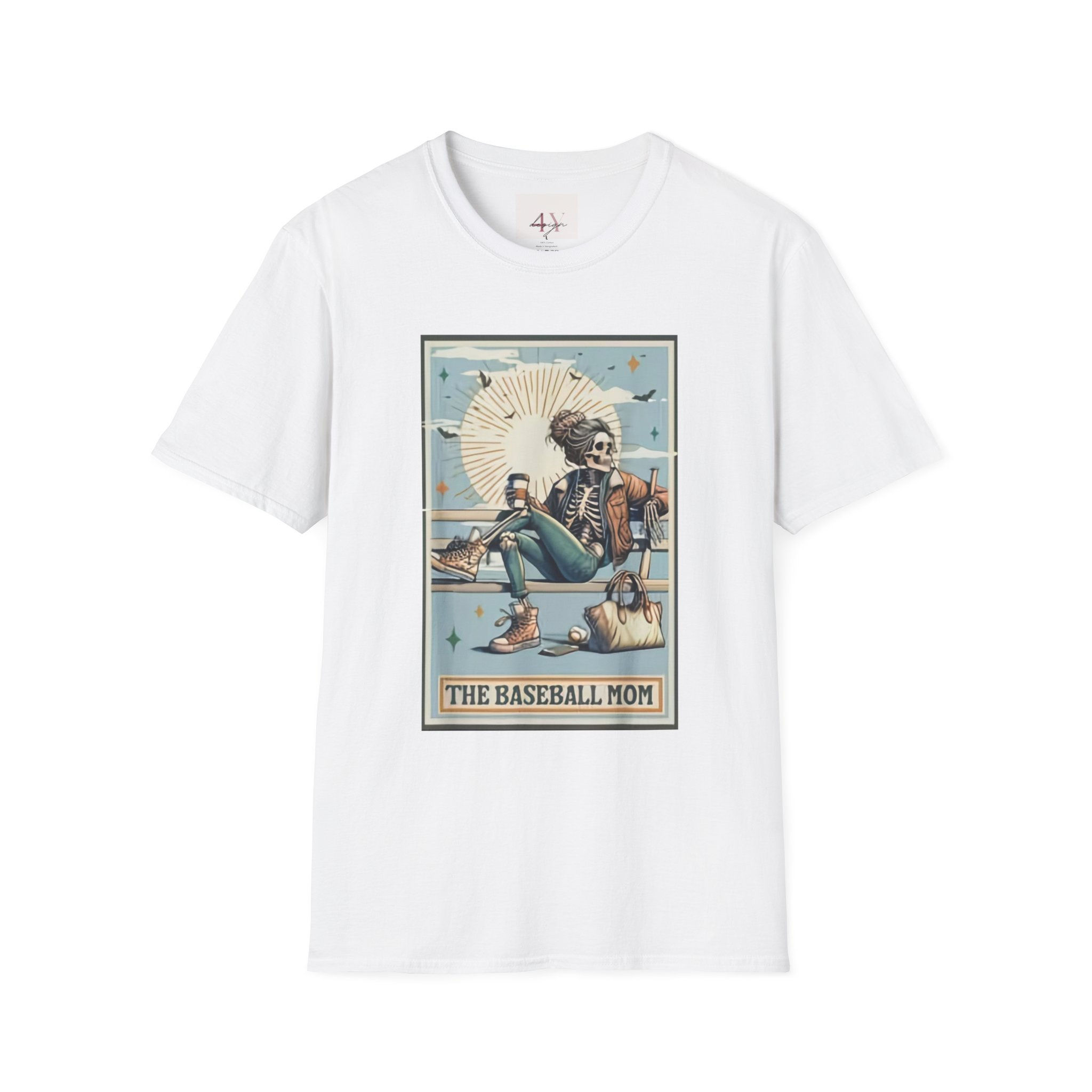 Baseball Mom T-Shirt — Vintage Skeleton Baseball Graphic