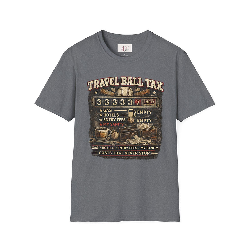 Thumbnail: Travel Ball Tax T-Shirt  Funny Baseball Parent Tee (Gas, Hotels, Entry Fees)