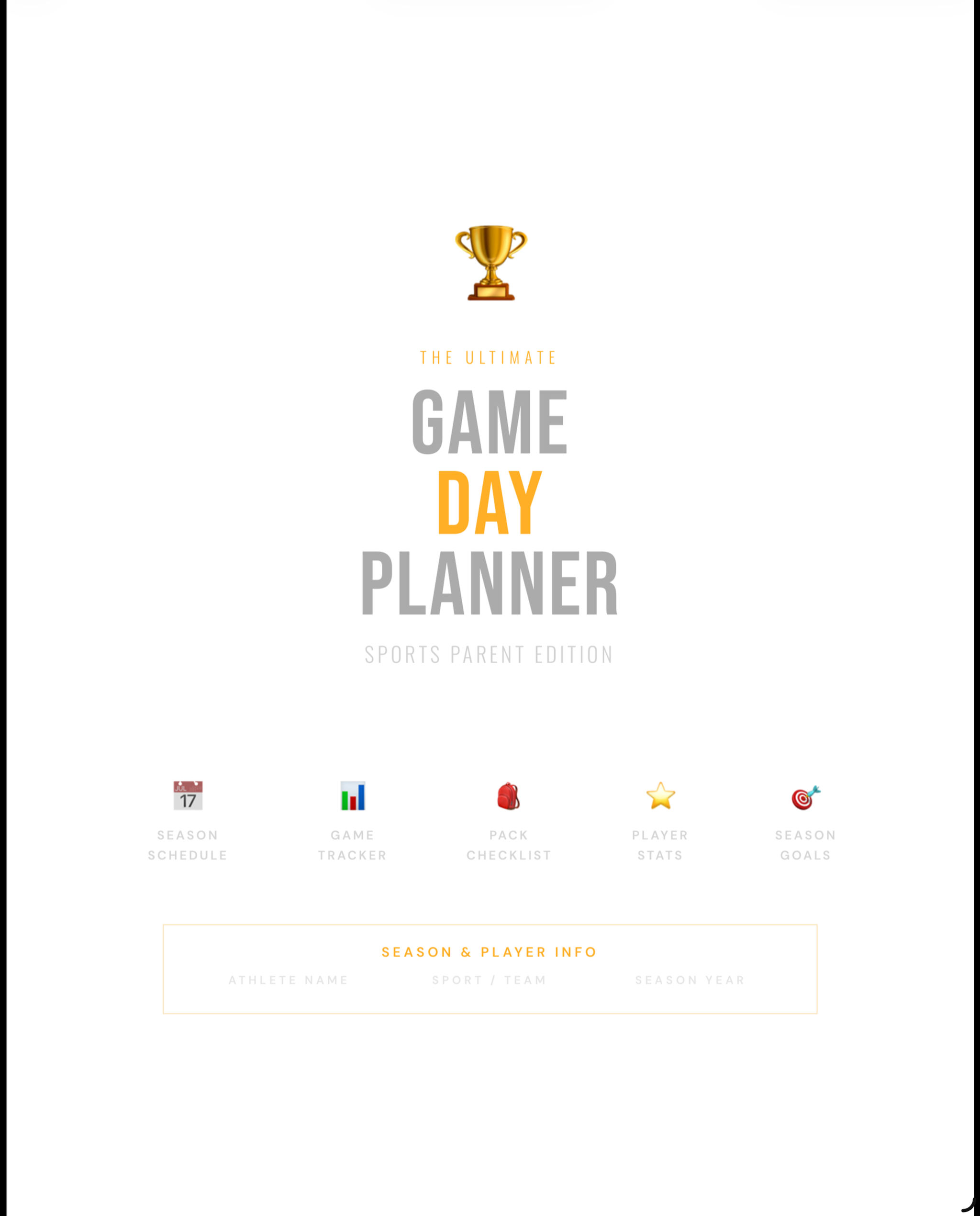 Game Day Planner โ Sports Parent Edition ๐