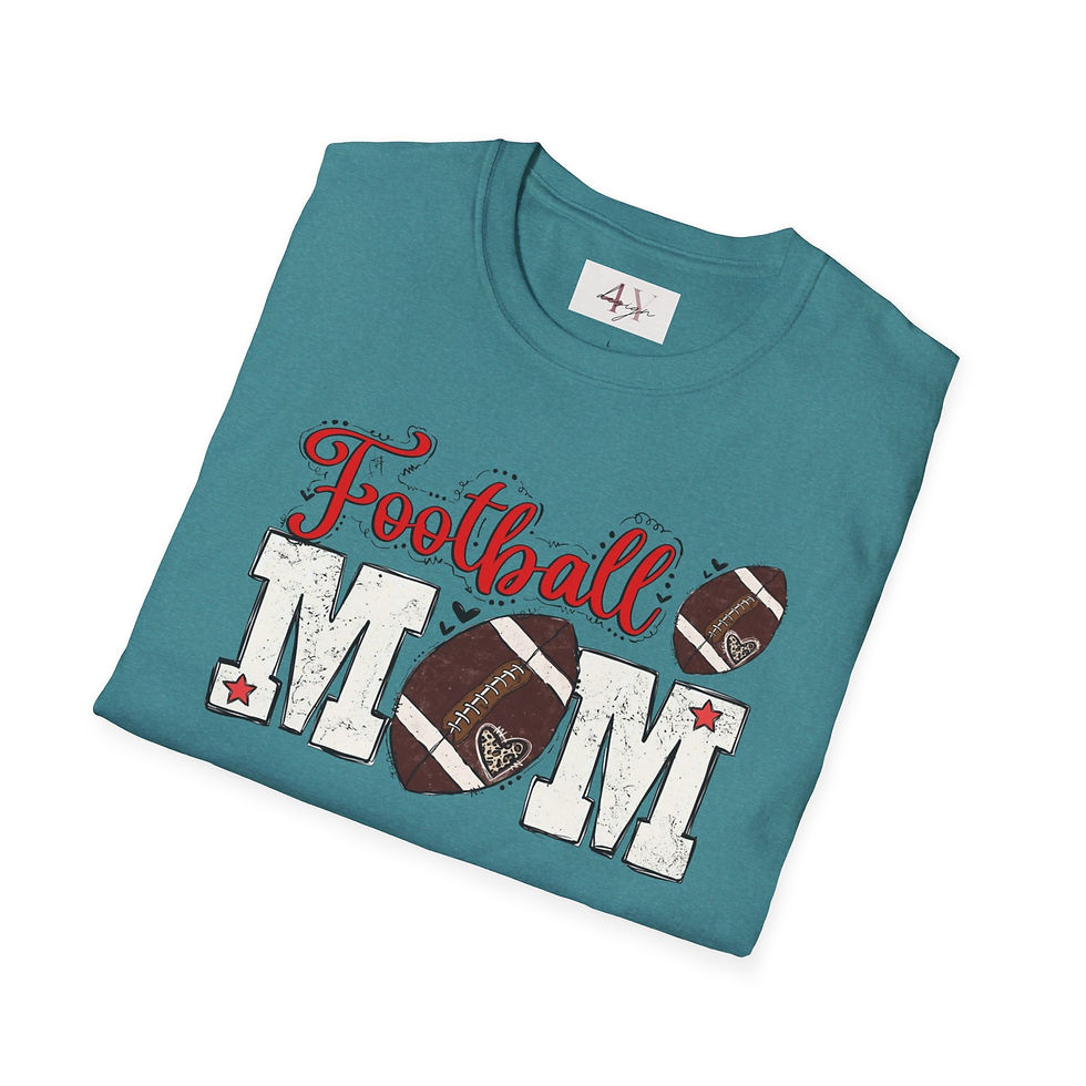 Thumbnail: Football Mom T-Shirt — Vintage Script & Football Graphic for Game Day
