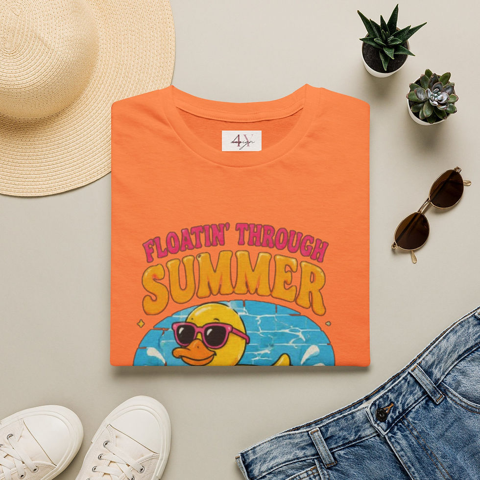 Thumbnail: Floatin' Through Summer T-Shirt — Funny Rubber Duck Pool Tee