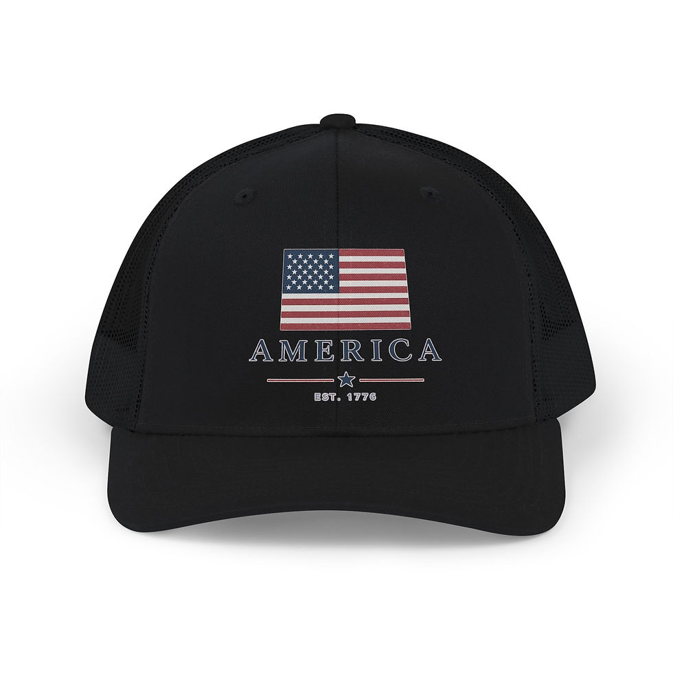 Thumbnail: America Flag Trucker Cap — Patriotic Snapback Hat (Est. 1776)