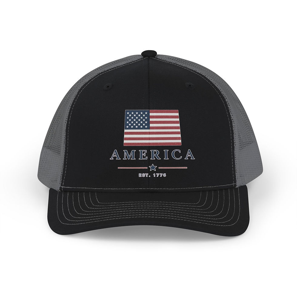 Thumbnail: America Flag Trucker Cap — Patriotic Snapback Hat (Est. 1776)