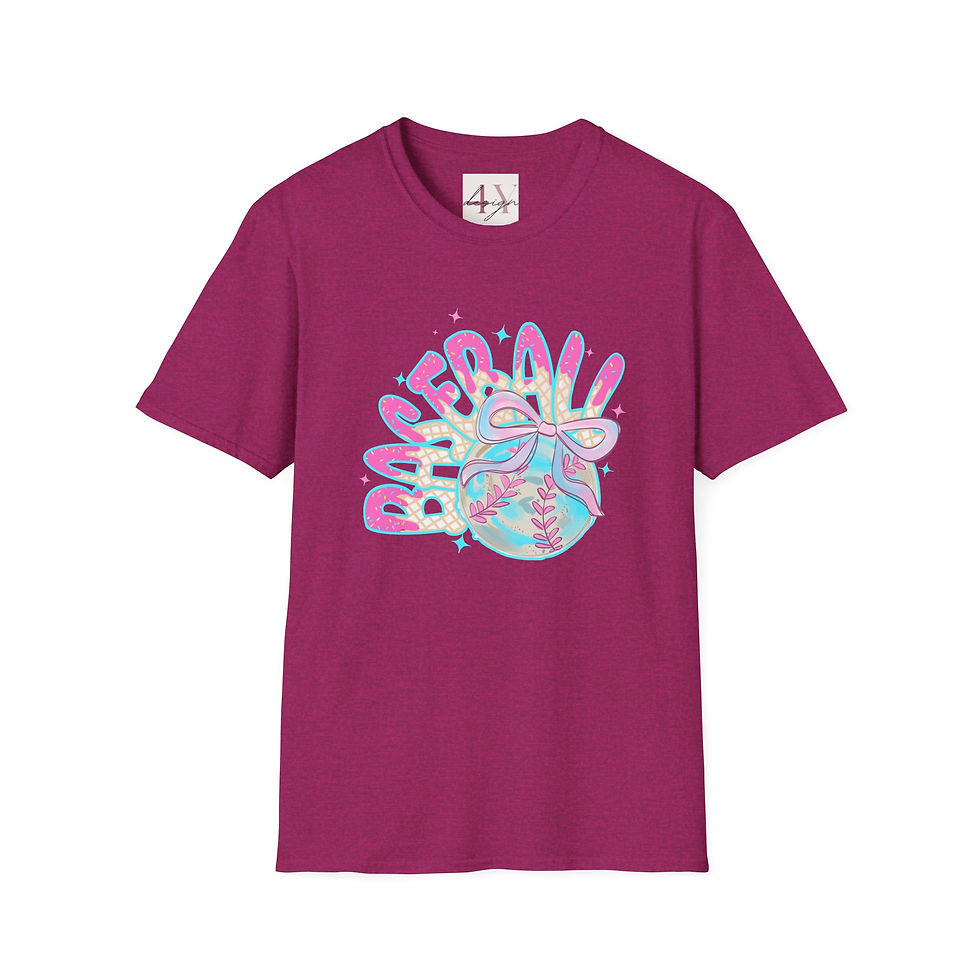 Thumbnail: Baseball Ribbon T-Shirt — Pastel 'Dancer!' Sports Graphic Tee