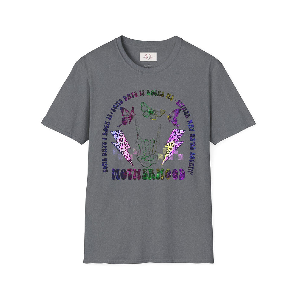 Thumbnail: Motherhood Butterfly Graphic T-Shirt — Floral Shaka Hand Design