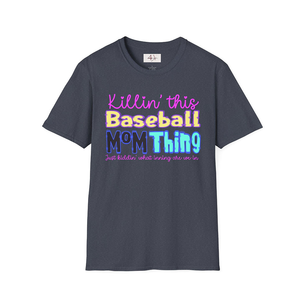 Thumbnail: Baseball Mom T-Shirt — "Killin' This Baseball Mom Thing" Colorful Graphic