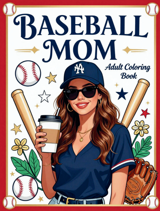 Baseball Mom Adult Coloring Book