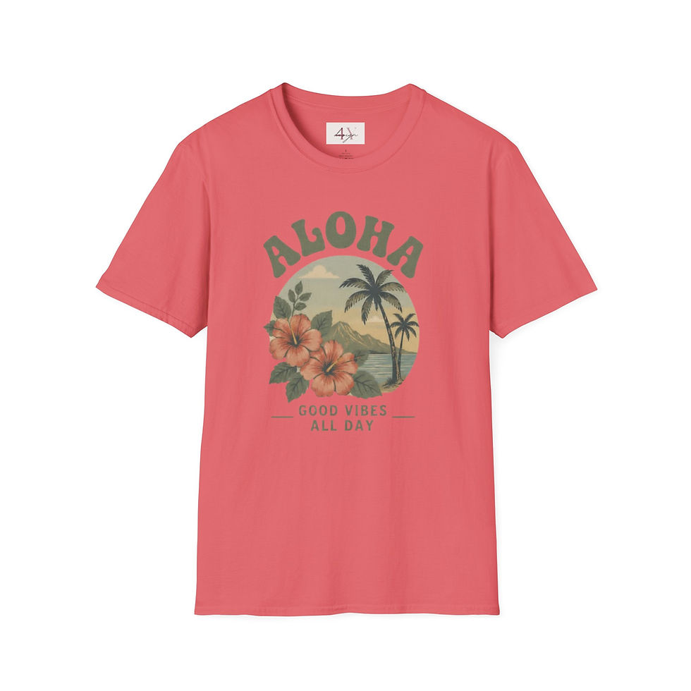 Thumbnail: Aloha Retro Tropical T-Shirt — "Good Vibes All Day" Beach Tee