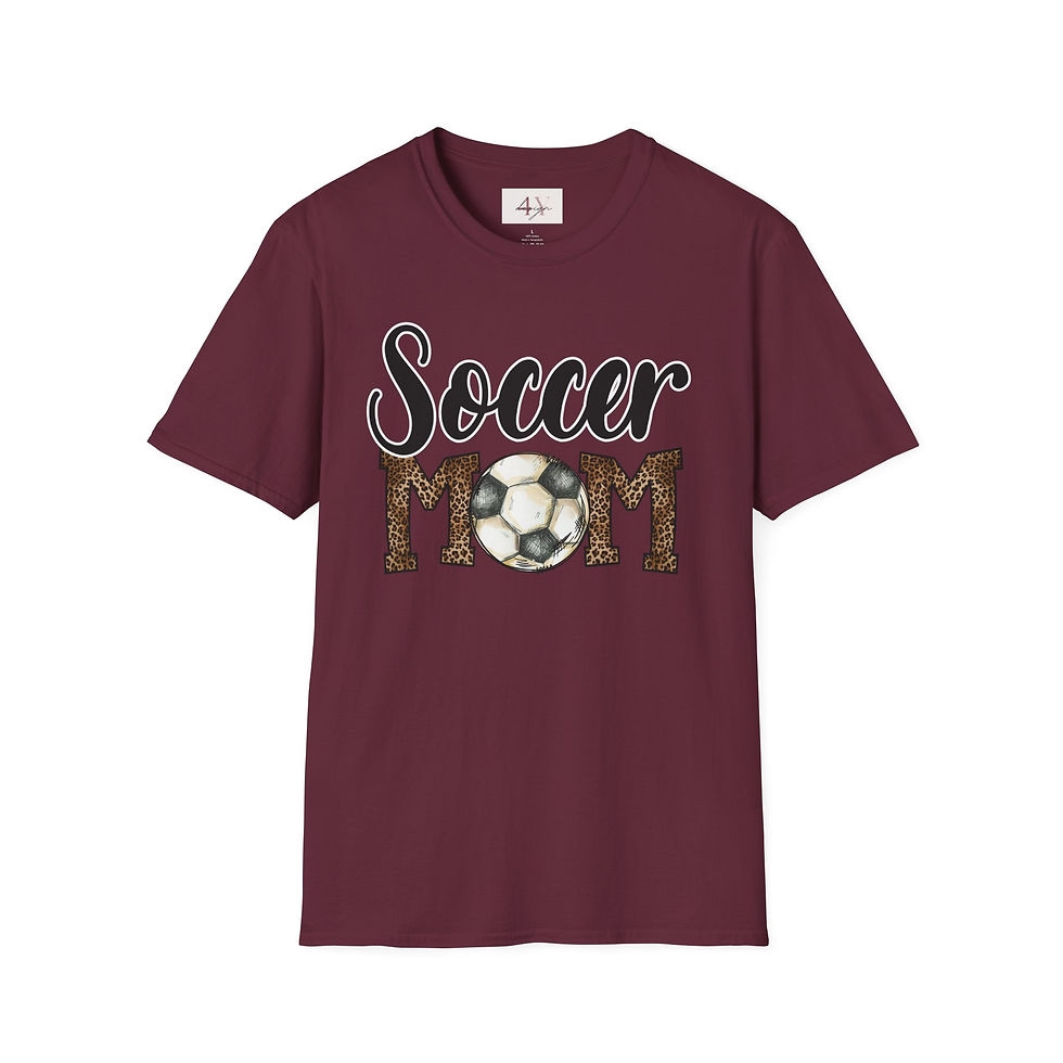 Thumbnail: Soccer Mom T-Shirt – Leopard Print MOM with Soccer Ball Graphic