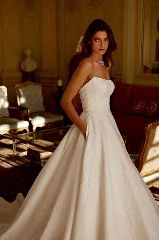 satin ball gown wedding dress