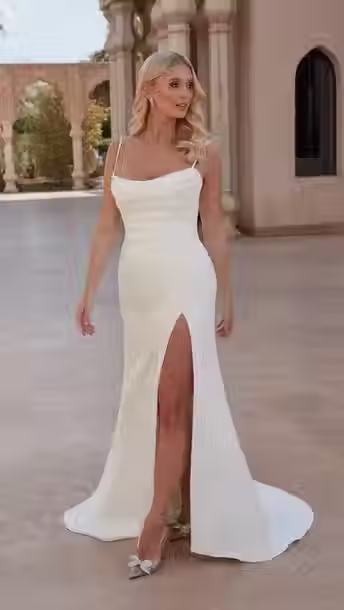Sincerity Bridal 44424 Stretch Mikado Fit and Flare Wedding Dress