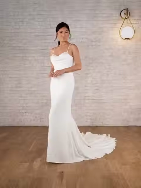 Sheath Wedding Gown in Crepe