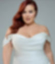 Off the shoulder plus size wedding dress
