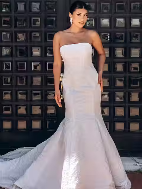 Trumpet Wedding Gown with Brocade