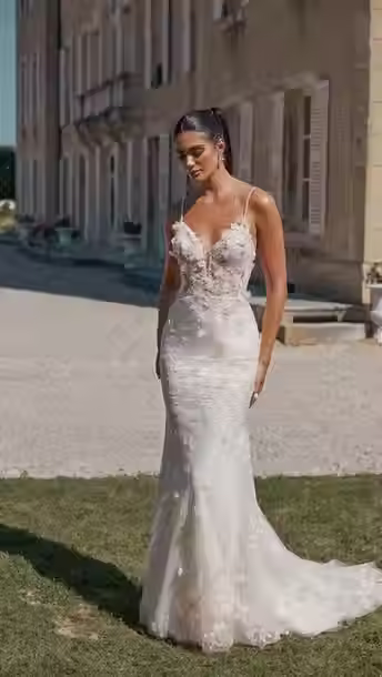 Sincerity Bridal 44471 Fit and Flare Bridal Gown Embellished with Allover Lace Appliqués