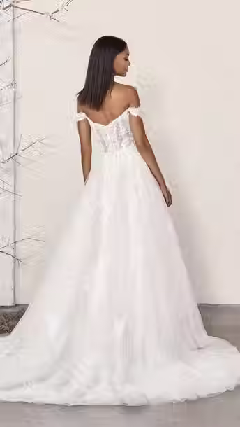 Sincerity Bridal 44398
Off the Shoulder Ball Gown with Modified Sweetheart Neckline