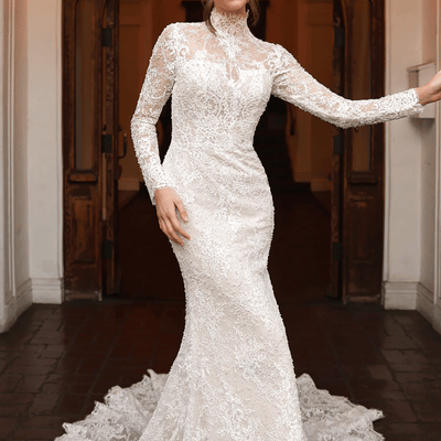 Sheath and slip dresses are modern brides favorite