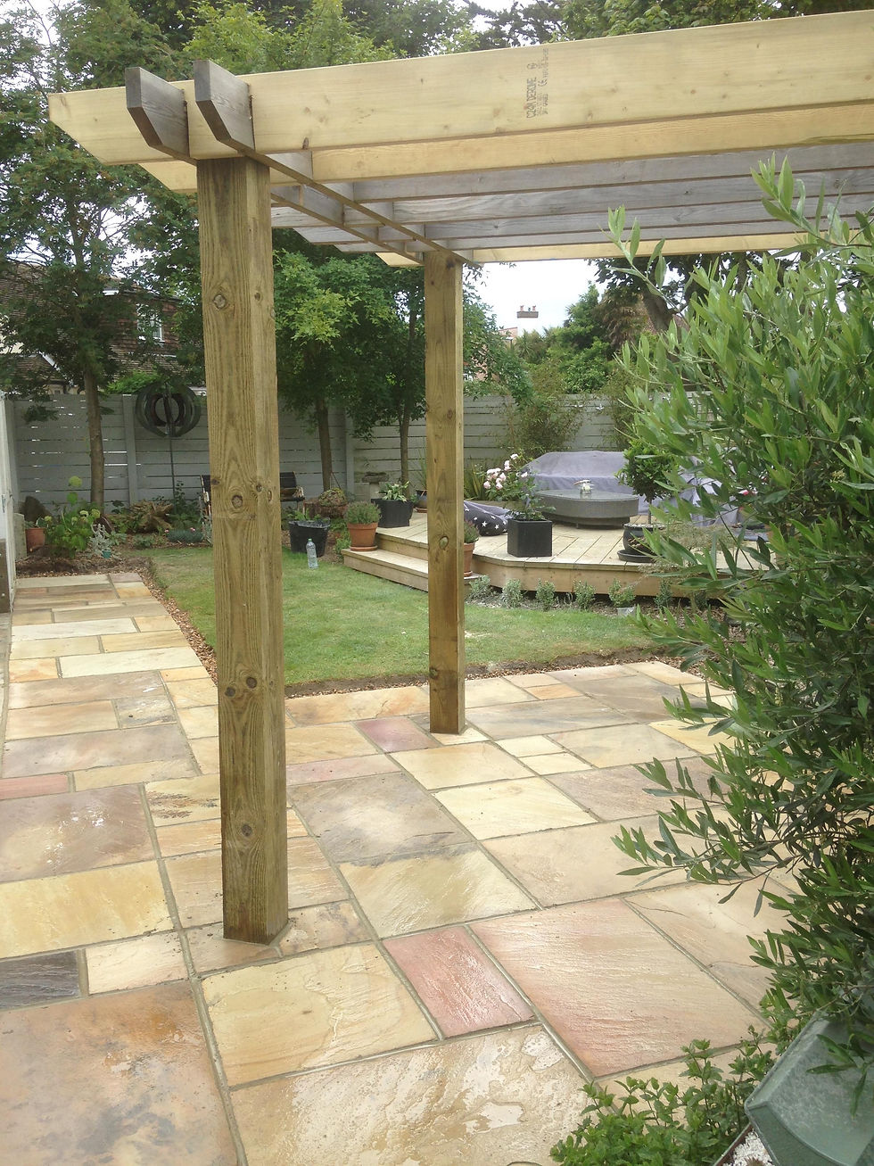 Sandstone patio & pagoda