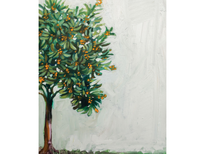 A vibrant urban landscape with cracked pavement and moss-covered walls, hinting at hidden pigments