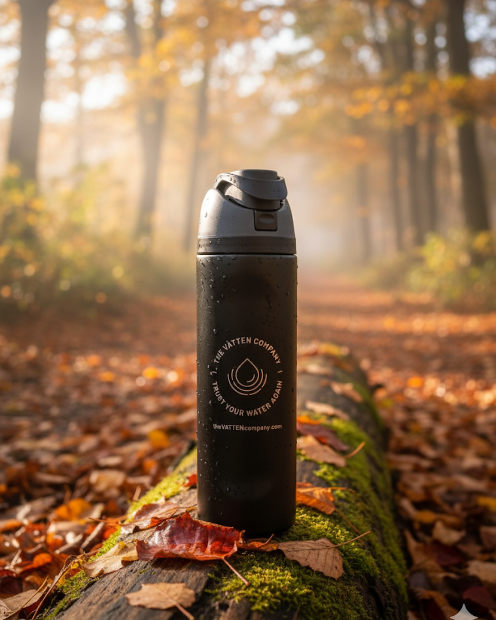 Thumbnail: 24 oz Stainless Steel Insulated Water Bottle with Straw, Black