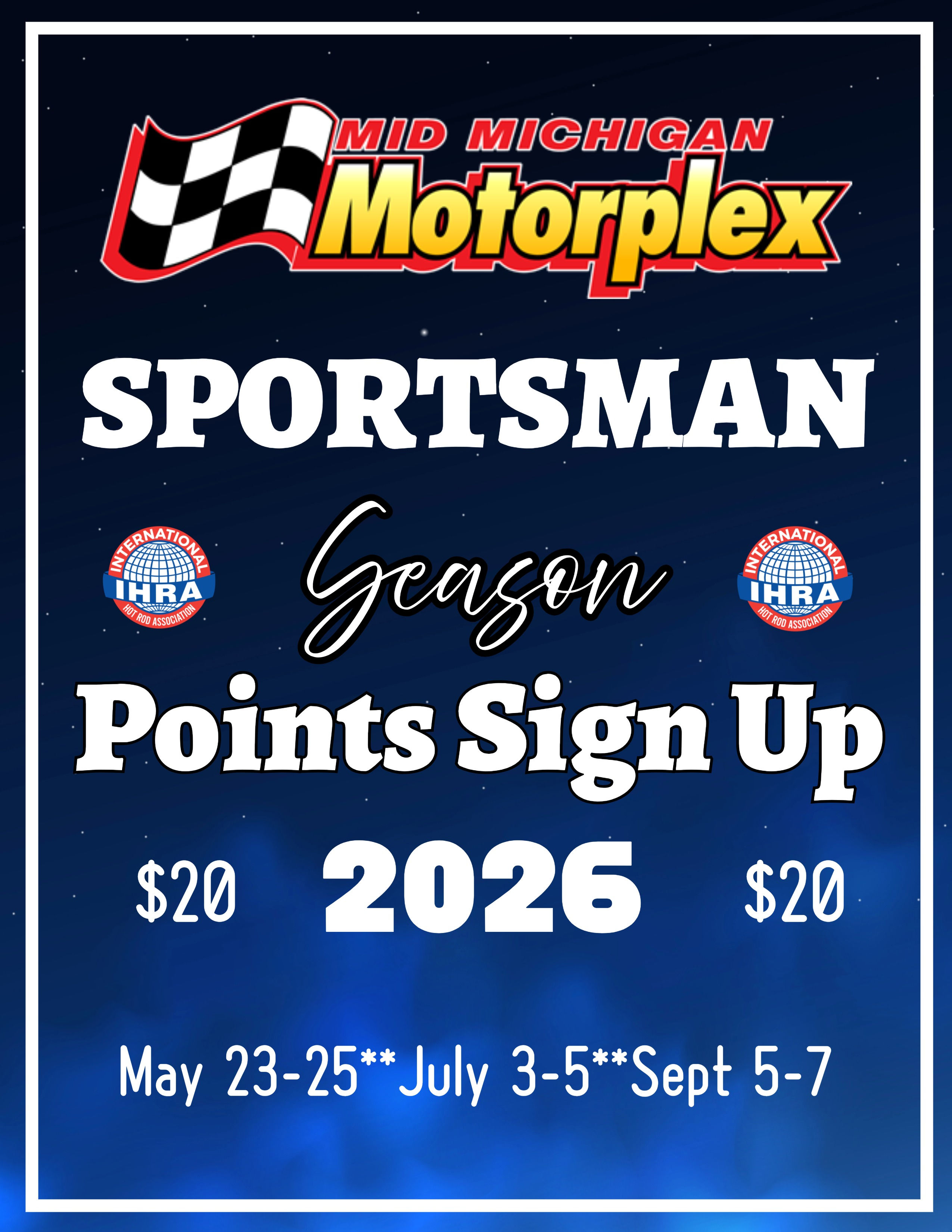 2026 Sportsman Season Points Sign Up