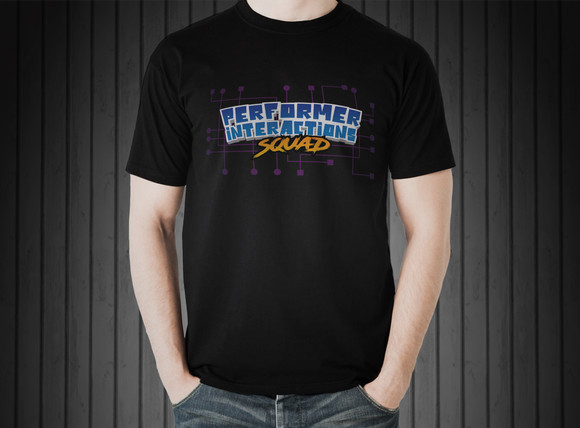 Performer Interaction Rough Logo T-Shirt Mockup