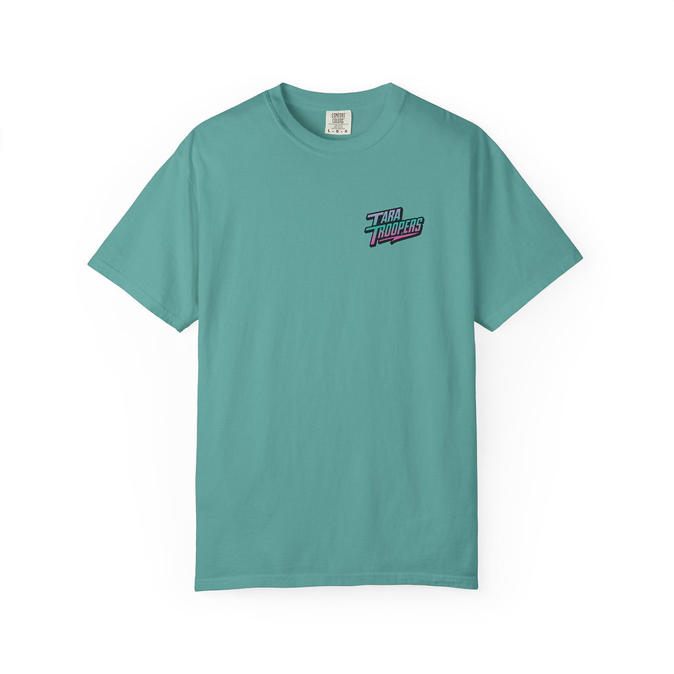Thumbnail: T-Shirt — 'Tara Troopers' Retro Neon Logo Tee