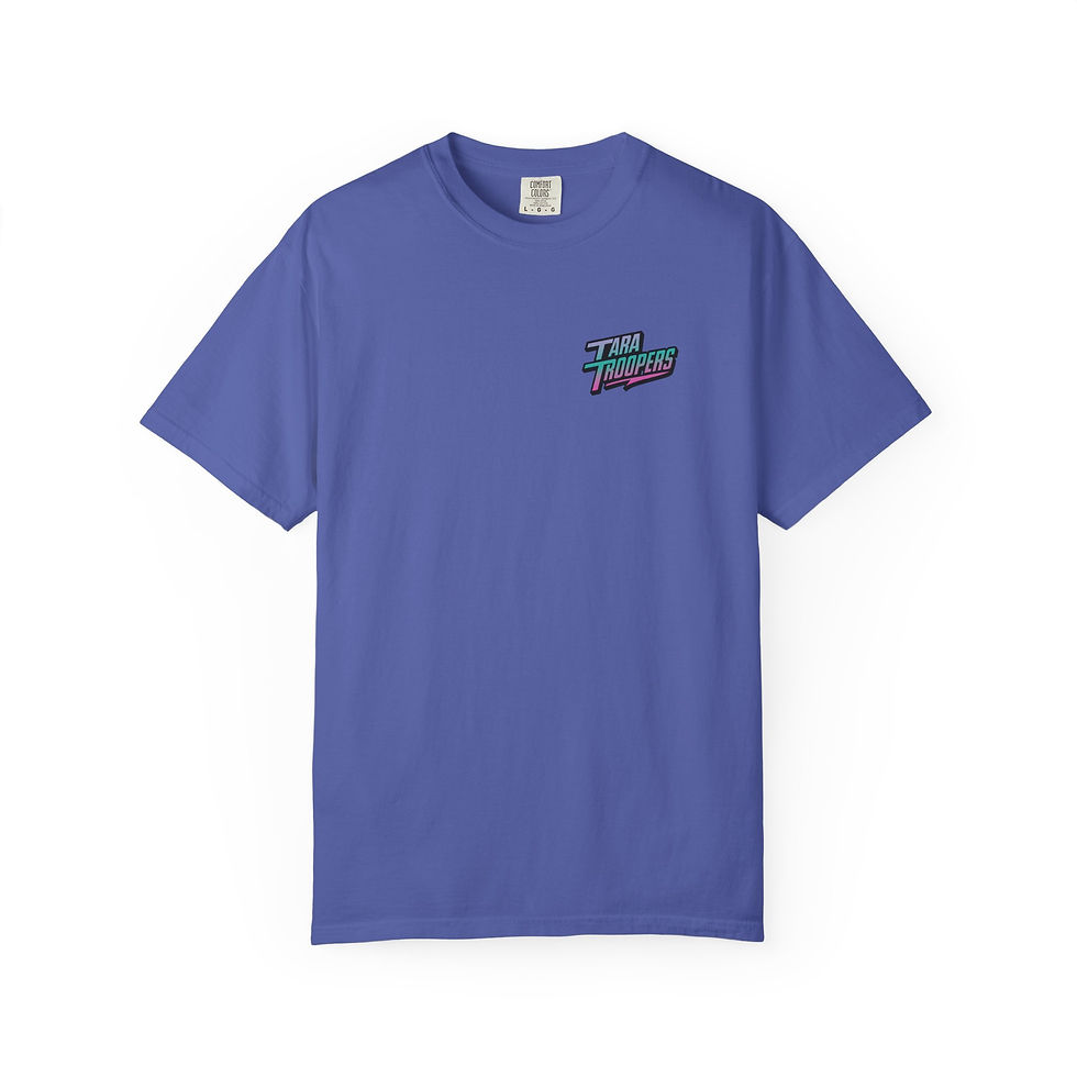 Thumbnail: T-Shirt — 'Tara Troopers' Retro Neon Logo Tee