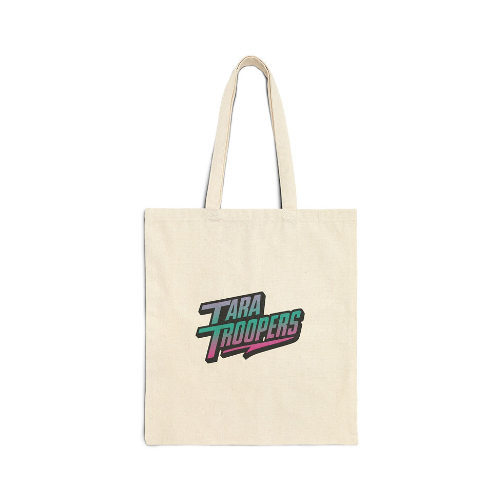Thumbnail: Tote Bag — 'Tara Troopers' Retro Logo Cotton Canvas Tote