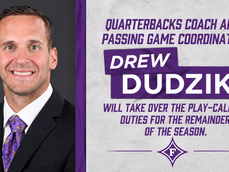Furman football has made a midseason offensive change, with Drew Dudzik taking over play-calling duties following the departure of Justin Roper.