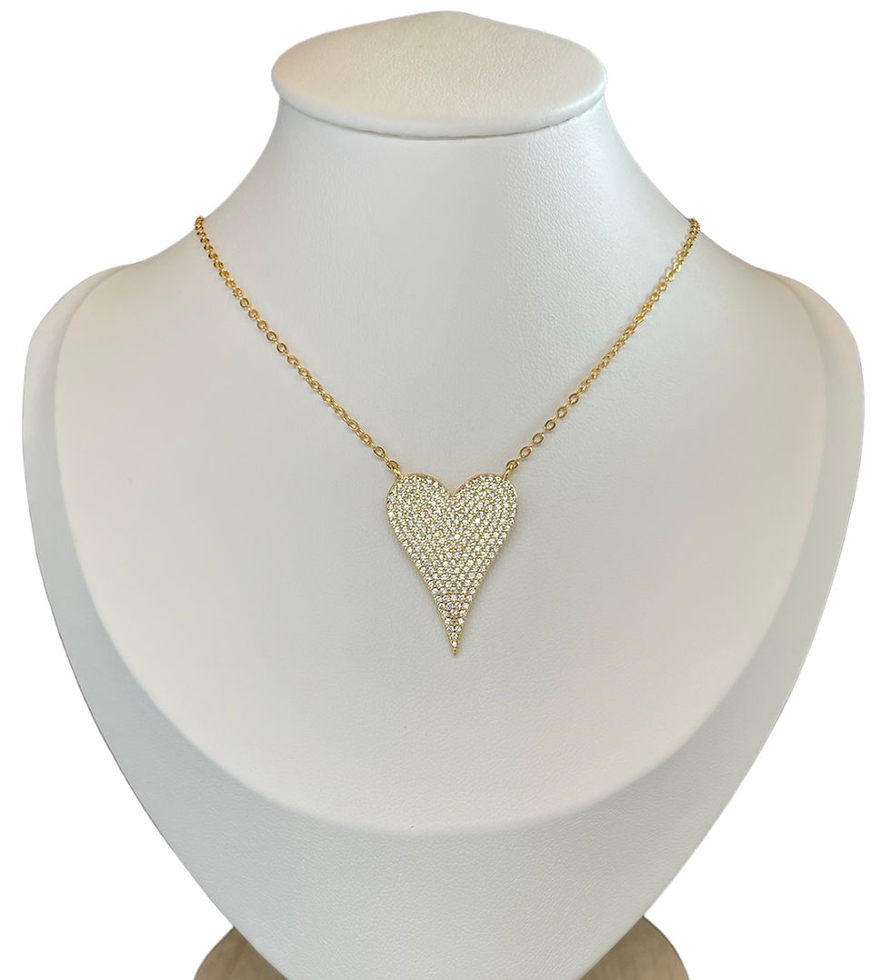 All My Love Large Pave' Heart Necklace