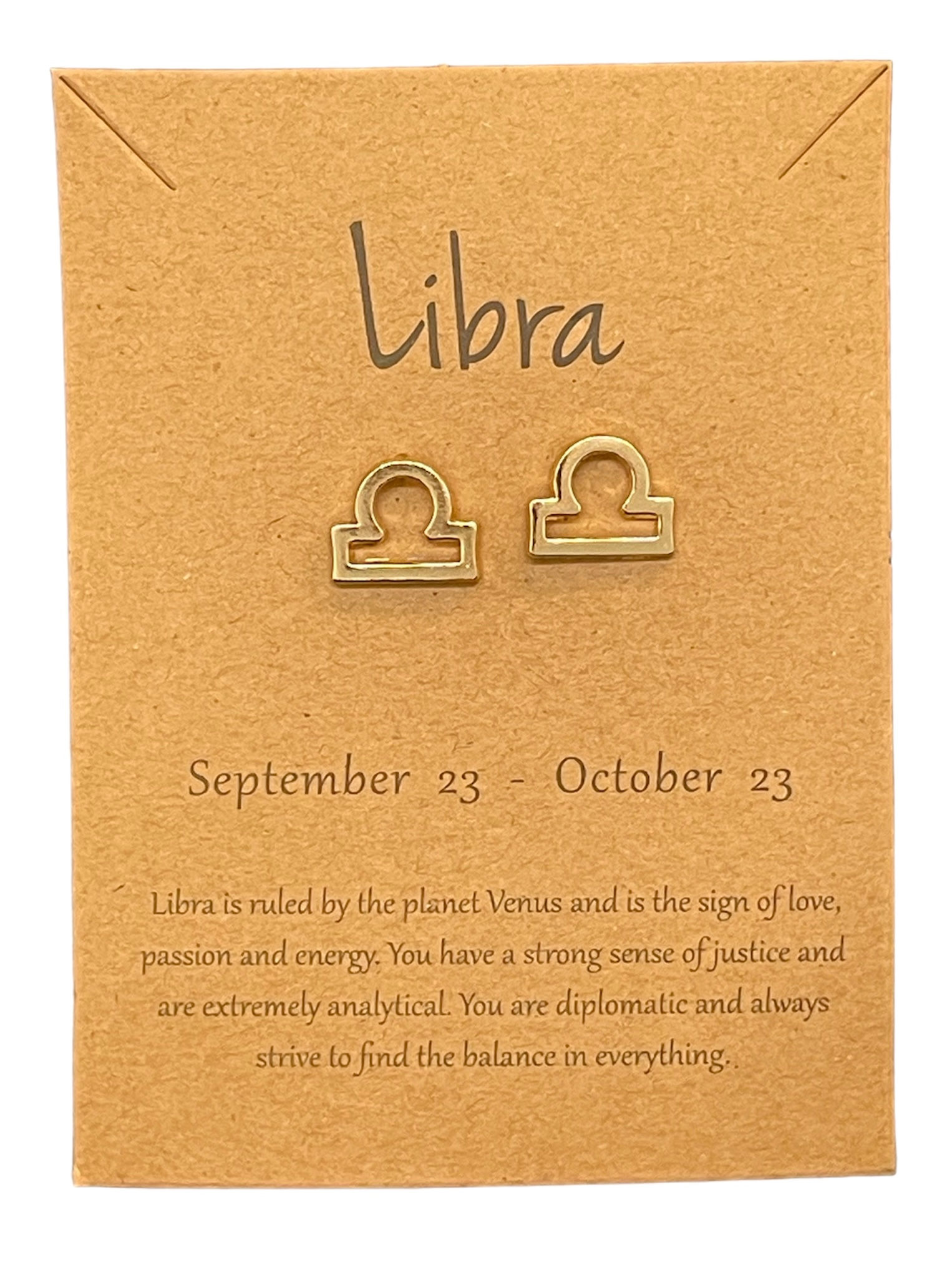 Libra Zodiac Stud Earrings