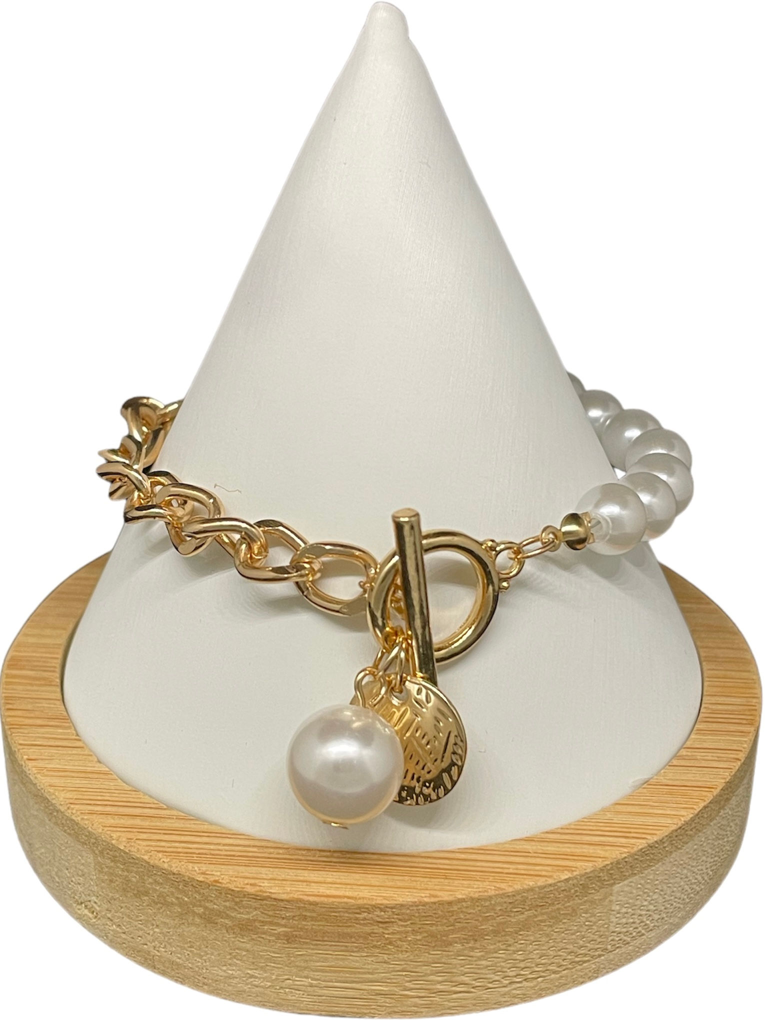 Faux Pearl/Curb Link Toggle