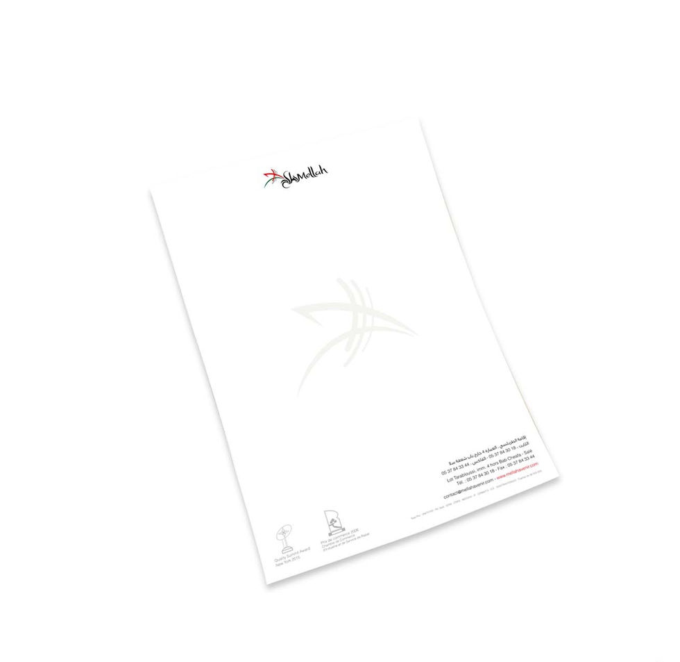 Mellah papier entête design graphique
