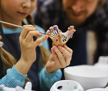 ouder kind keramiek schilderen