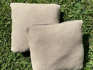 Woven Beige Cushsions