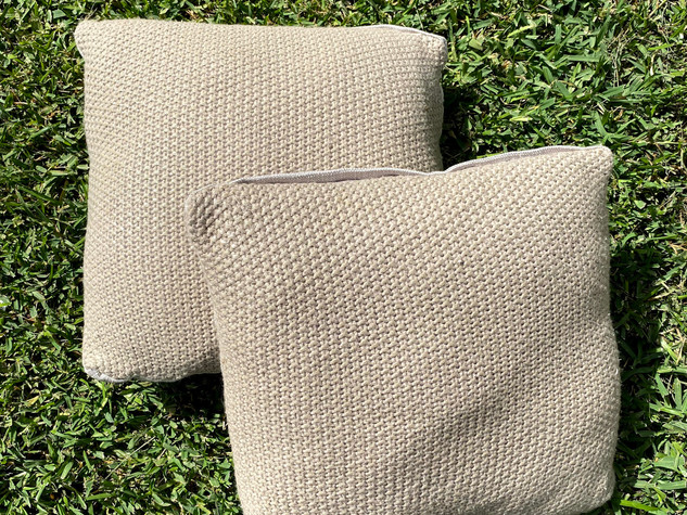 Woven Beige Cushsions