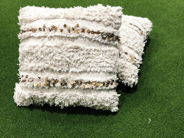 White Shaggy Cushion