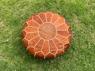 Moroccan Pouf - Tan