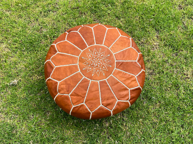 Moroccan Pouf - Tan